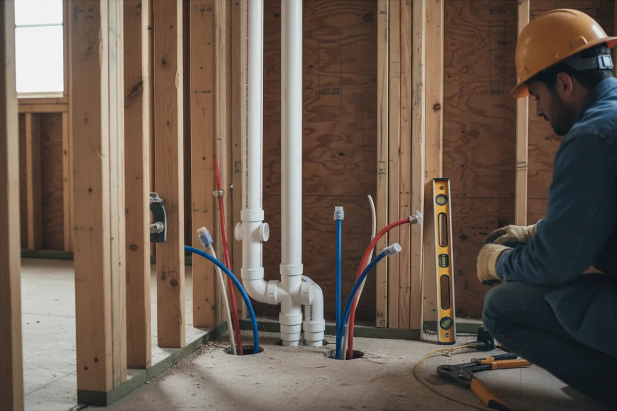 Drain and supply rough-in during Garbage Disposal Repair in Imler